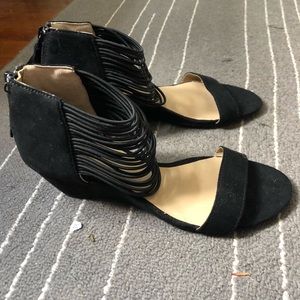 Dress Black wedge sandals